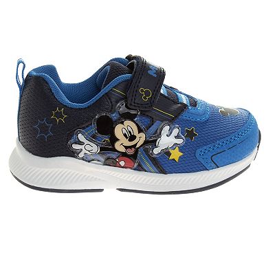 Disney Mickey Mouse Boys' Light Up Sneakers Flashing Lights Easy On/Off Play Ready (Toddler)