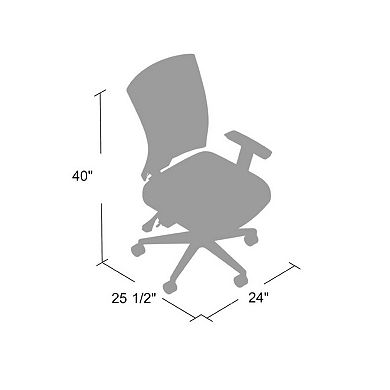Oyo Rolling Task Chair with Seat Slider and Lift, Black Mesh Back