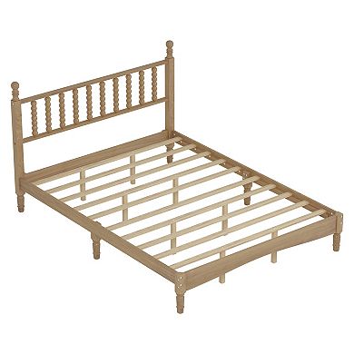 Merax Retro Style Platform Bed with Wooden Slat Support