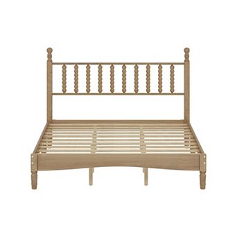 Merax Retro Style Platform Bed with Wooden Slat Support