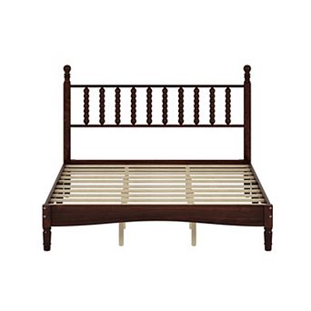 Merax Retro Style Platform Bed with Wooden Slat Support