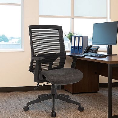 Swivel Task Chair, Black Mesh, Foam, Commercial Rated Synchro-Tilt