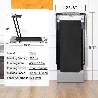 Merax Treadmills for Home, Treadmill with LED for Walking & Running