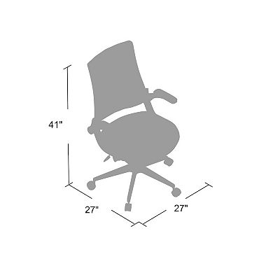 Rolling Task Chair with Flip Arms, Black Mesh, Spring Tilt Mechanism