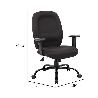 Piny Rolling Oversized Swivel Chair, Adjustable, Black, 400lbs