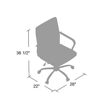 Swivel Task Chair, Black Vinyl, Chrome Base and Arms, Caster Wheels