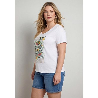 Avenue Women's Plus Size Sccop Neck Tee Graphic