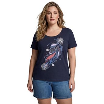Avenue Women's Plus Size Scoop Neck Graphic Tee