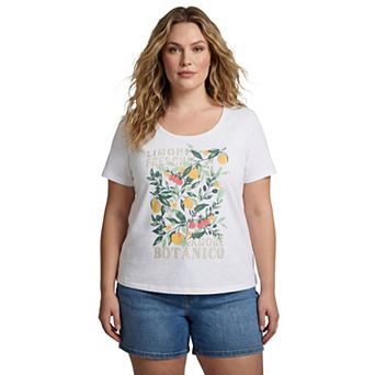 Avenue Women's Plus Size Sccop Neck Tee Graphic