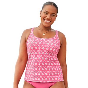 Swimsuits for All Women's Scoop Neck Shirred Tankini Top