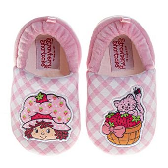 Strawberry Shortcake Girls' Strawberry Print Soft Cozy Plush Slippers (Toddler)