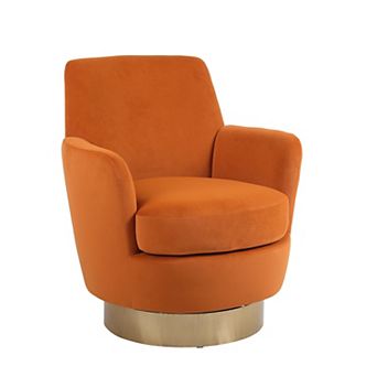 Merax 360° Swivel Accent Chair with Teddy Fabric, Solid Wood Frame & Pocket Springs