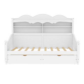 Merax Twin Size Daybed With Storage Drawers, Retro Style Daybed For Bedroom