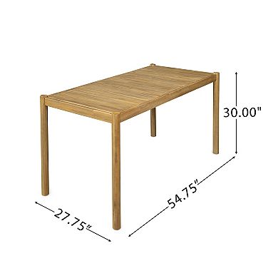 Merax Classic Outdoor Patio Dining Table Solid Acacia Wood, Light Teak Finish