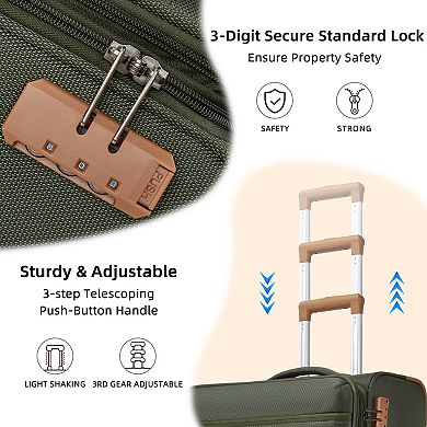 Merax Softside Waterproof Travel Luggage with Spinner Wheels & Combination Lock
