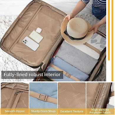 Merax Softside Waterproof Travel Luggage with Spinner Wheels & Combination Lock