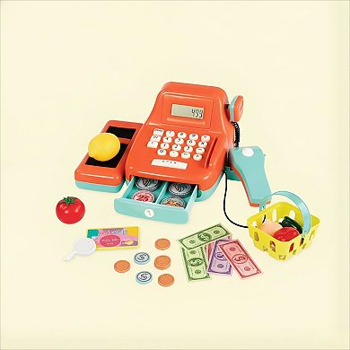 Interactive Cash Register Toy with Scanner Sounds and Play Money