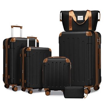 Merax 6 pc Expandable ABS Hardside Luggage Set with TSA Lock & Travel Bags