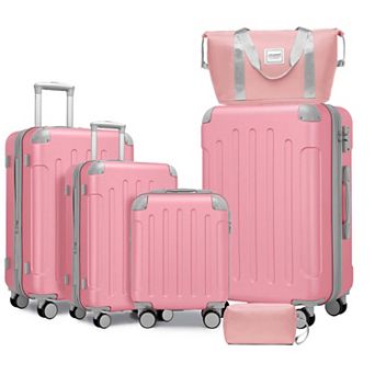 Merax 6 pc Expandable ABS Hardside Luggage Set with TSA Lock & Travel Bags