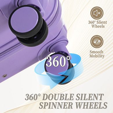 Merax Family Hard Side Luggage Set with Anti Scratch ABS Shell & 360° Silent Wheels