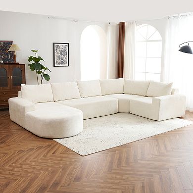 Merax 139" Oversized Modular Sofa Cloud Sectional Sofa Set Upholstered Couches U-shaped Sofa