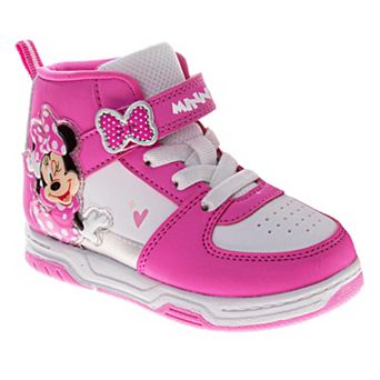Disney Minnie Mouse Girls' Pink High-Top Sneakers (Toddlers/Little Kids)