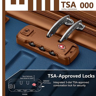 Merax 5Piece Expandable ABS Hardside Luggage Set with Weekender & Toiletry Bag