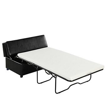 Merax Twin Size Folding Ottoman Sleeper Bed with Mattress Convertible Guest Bed