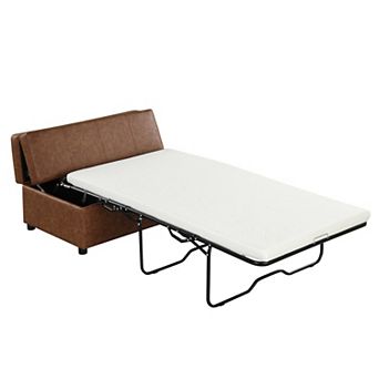 Merax Twin Size Folding Ottoman Sleeper Bed with Mattress Convertible Guest Bed