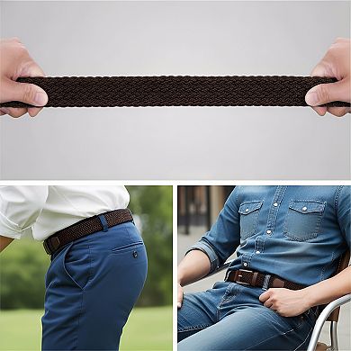 Stretch Braided Web Belt 2 Pack Elastic for Casual Golf Jeans