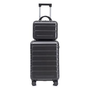 Merax 2 pc Luggage Set with 20” Hard Shell Suitcase & 14” Cosmetic Case