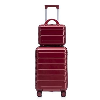 Merax 2 pc Luggage Set with 20” Hard Shell Suitcase & 14” Cosmetic Case