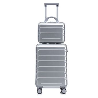 Merax 2 pc Luggage Set with 20” Hard Shell Suitcase & 14” Cosmetic Case