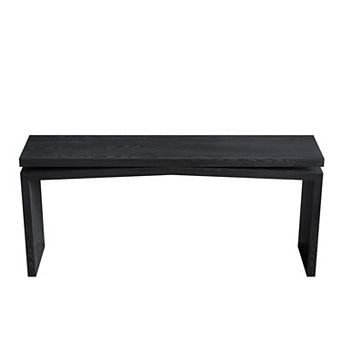 Merax 65" Rustic Farmhouse Console Table, Solid Wood Veneer with Sled Base
