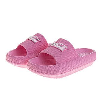 CocaCola Pink Script Casual Slides for Women Stylish Comfortable Beach Pool Summer Sandals (Adult)