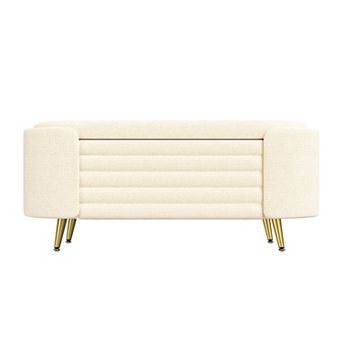 Merax Modern Storage Ottoman Upholstered Storage Bench End of Bed Bench