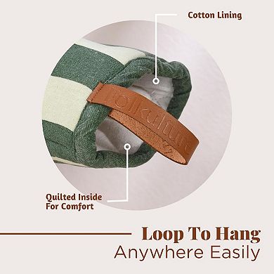 Oven Mitts Set of 2 with Silicone Heat Resistant and Hanging Loop