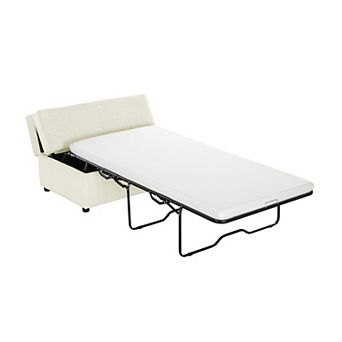 Merax Twin Size Folding Ottoman Sleeper Bed with Mattress Convertible Guest Bed