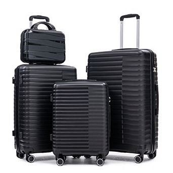 Merax 4 pc Luggage Set with 20"/24"/28" Suitcases & 14" Cosmetic Case