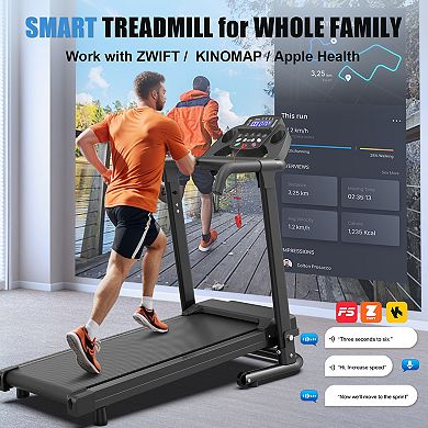 Merax Foldable Treadmill for Home, 2.5HP Portable Treadmill with Handles
