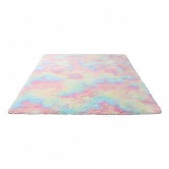 Rainbow Plush Rug Soft, Shaggy, Fuzzy Carpet