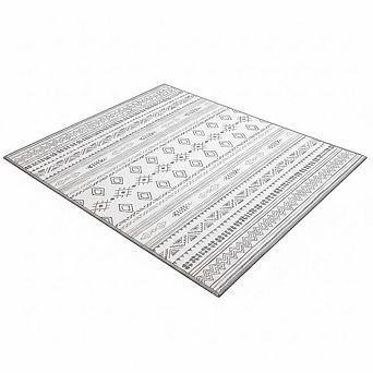 Grey 2x3 Boho Washable Rug with Non-Slip Backing Soft Geometric Floor Mat