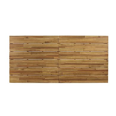 Merax Rectangular Outdoor Dining Table, 71"L Acacia Wood Patio Table