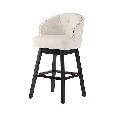 Merax 360 Degree Swivel Bar Stool with Stunning Nailhead Trim, Set of 2