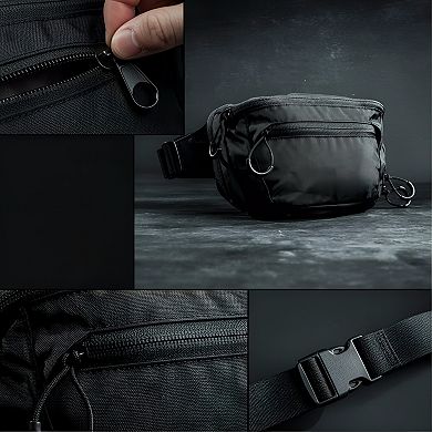 Tactical Fanny Pack Adjustable Waist Belt with Zippered Pockets