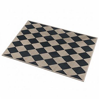 Jute Rug Washable, Non-Slip, Checkered