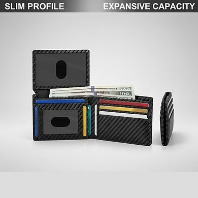 KSIZUIS 14-Capacity Bifold Wallet - Slim RFID Blocking Leather with 2 ID Windows & Cash Slot