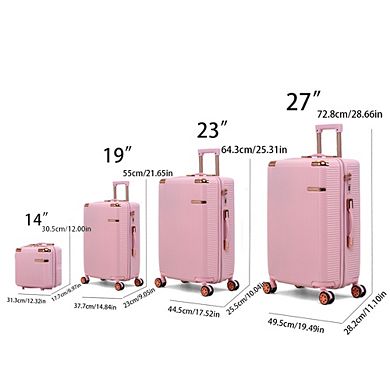 Merax ABS Hard Shell Luggage with 360° Spinner Wheels, Scratch-Resistant Travel Suitcase