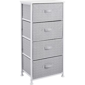 KSIZUIS 4-Drawer Fabric Storage Organizer - grey Closet Organizer Unit