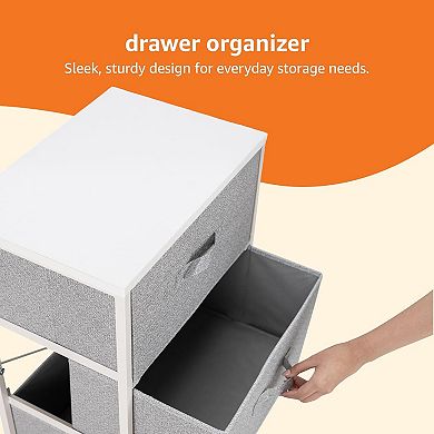 KSIZUIS 4-Drawer Fabric Storage Organizer - grey Closet Organizer Unit
